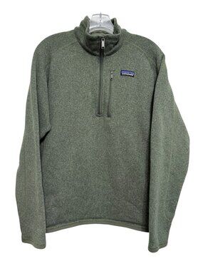 Patagonia Mens Better Sweater 1/4 Zip Fleece Jacket Green Medium